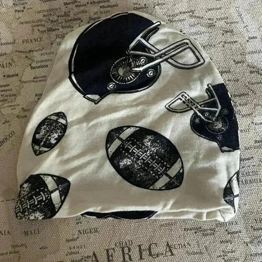 Posh Peanut 0-3mo Beanie Hat Touchdown Print